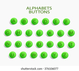 Vector Alphabet Set green shadow 