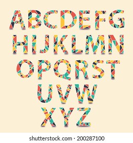 Vector Alphabet Set. Hand drawn triangle alphabet ABS letters - vector.