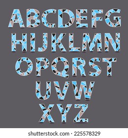 Vector Alphabet Set. Hand drawn triangle alphabet ABS letters - vector.