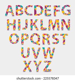 Vector Alphabet Set. Hand drawn triangle alphabet ABS letters - vector.