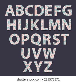 Vector Alphabet Set. Hand drawn triangle alphabet ABS letters - vector.