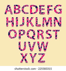 Vector Alphabet Set. Hand drawn triangle alphabet ABS letters - vector.