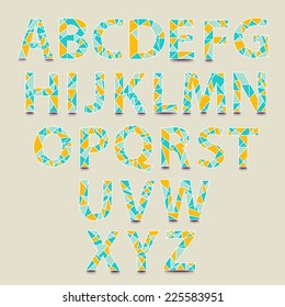 Vector Alphabet Set. Hand drawn triangle alphabet ABS letters - vector.