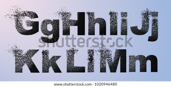 Vector Alphabet Set Letters Effect Destruction Stock Vector (Royalty ...