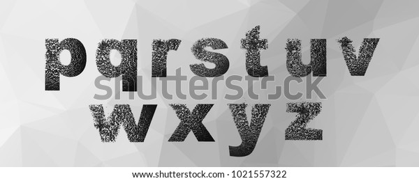 Vector Alphabet Set Letters Effect Destruction Stock Vector (Royalty ...