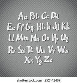 Vector Alphabet Set paper shadow font 3d art