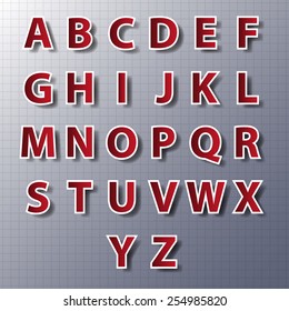Vector alphabet set, paper, stickers, labels, tags.vector/eps10.