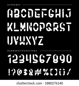 Vector alphabet set. Stencil font