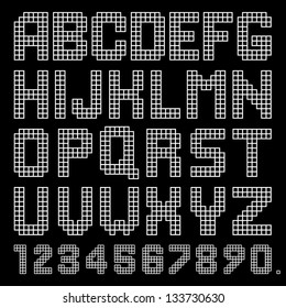 Vector Alphabet Set. White squares. EPS10