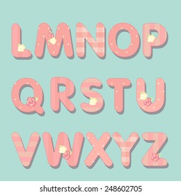 vector alphabet. shabby chic.