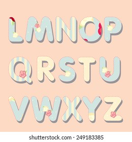vector alphabet. shabby chic.