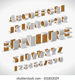 Vector Alphabet Shaped Furnitures