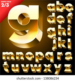 Vector alphabet of simple 3d letters. Sans bold. Small cases Black