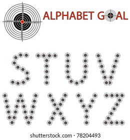 Vector alphabet of the target, hit the target