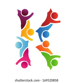 Vector Alphabet Teamwork Letter K