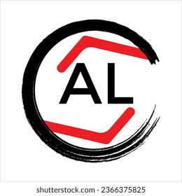 Vector alphabet text symbol flat icon al letter with long shadow sign template