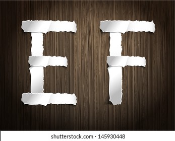 Vector alphabet of torn paper 
