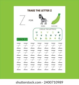  hoja de cálculo de seguimiento del alfabeto vector con letra y vocabulario