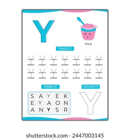  vector alphabet tracing worksheet with letter and vocabulary