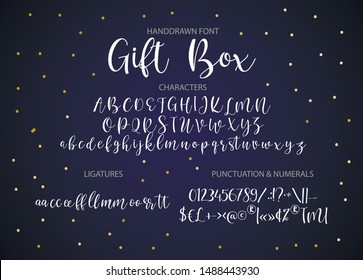 Vector alphabet typeface. Hand drawn modern typeface. Cute typographic script letter set for logo, branding and lettering quotes.