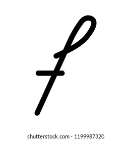 Vector alphabet, typography. Handwritten font, black on white. f letter