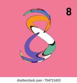 Vector Alphabet Typography Logo and Icon with Cartoon Curvy Style