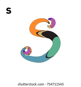 Vector Alphabet Typography Logo and Icon with Cartoon Curvy Style