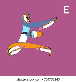 Vector Alphabet Typography Logo and Icon with Cartoon Curvy Style