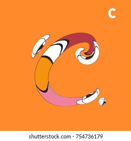 Vector Alphabet Typography Logo and Icon with Cartoon Curvy Style