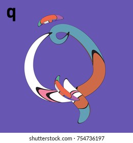 Vector Alphabet Typography Logo and Icon with Cartoon Curvy Style
