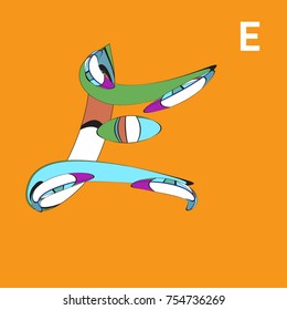 Vector Alphabet Typography Logo and Icon with Cartoon Curvy Style