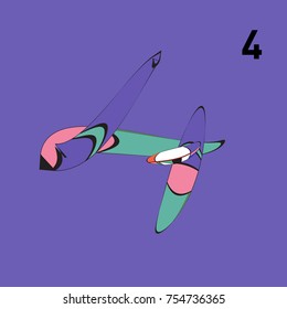 Vector Alphabet Typography Logo and Icon with Cartoon Curvy Style