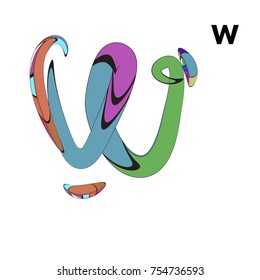 Vector Alphabet Typography Logo and Icon with Cartoon Curvy Style