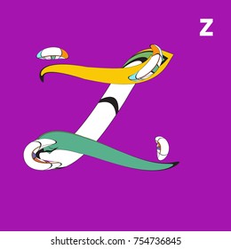 Vector Alphabet Typography Logo and Icon with Cartoon Curvy Style