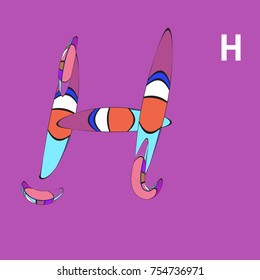 Vector Alphabet Typography Logo and Icon with Cartoon Curvy Style