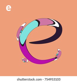 Vector Alphabet Typography Logo and Icon with Cartoon Curvy Style