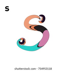 Vector Alphabet Typography Logo and Icon with Cartoon Curvy Style