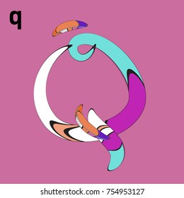Vector Alphabet Typography Logo and Icon with Cartoon Curvy Style