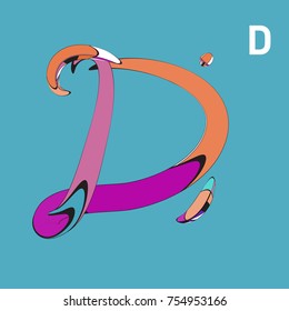 Vector Alphabet Typography Logo and Icon with Cartoon Curvy Style