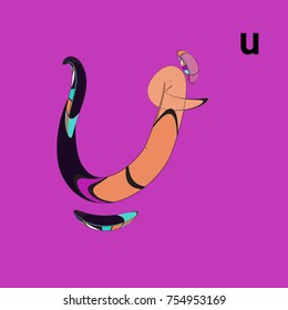 Vector Alphabet Typography Logo and Icon with Cartoon Curvy Style