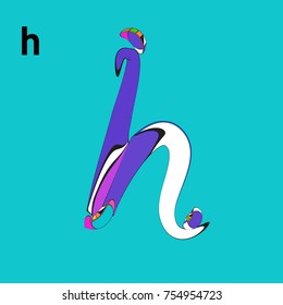 Vector Alphabet Typography Logo and Icon with Cartoon Curvy Style