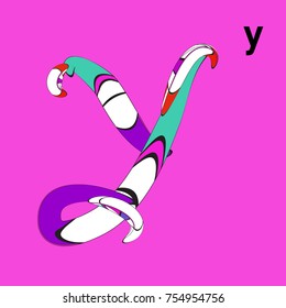Vector Alphabet Typography Logo and Icon with Cartoon Curvy Style