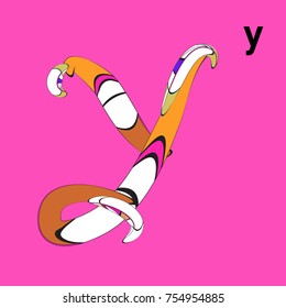 Vector Alphabet Typography Logo and Icon with Cartoon Curvy Style