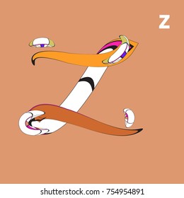 Vector Alphabet Typography Logo and Icon with Cartoon Curvy Style