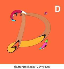 Vector Alphabet Typography Logo and Icon with Cartoon Curvy Style