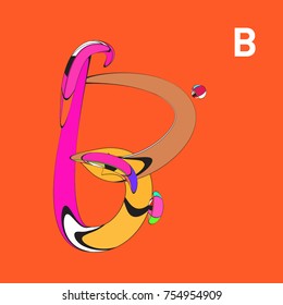 Vector Alphabet Typography Logo and Icon with Cartoon Curvy Style