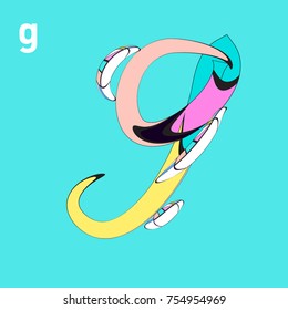 Vector Alphabet Typography Logo and Icon with Cartoon Curvy Style