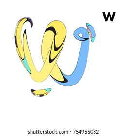 Vector Alphabet Typography Logo and Icon with Cartoon Curvy Style
