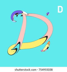 Vector Alphabet Typography Logo and Icon with Cartoon Curvy Style