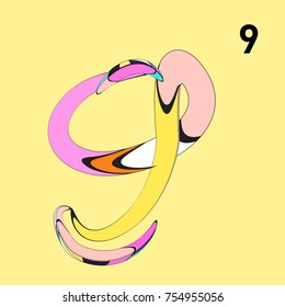 Vector Alphabet Typography Logo and Icon with Cartoon Curvy Style